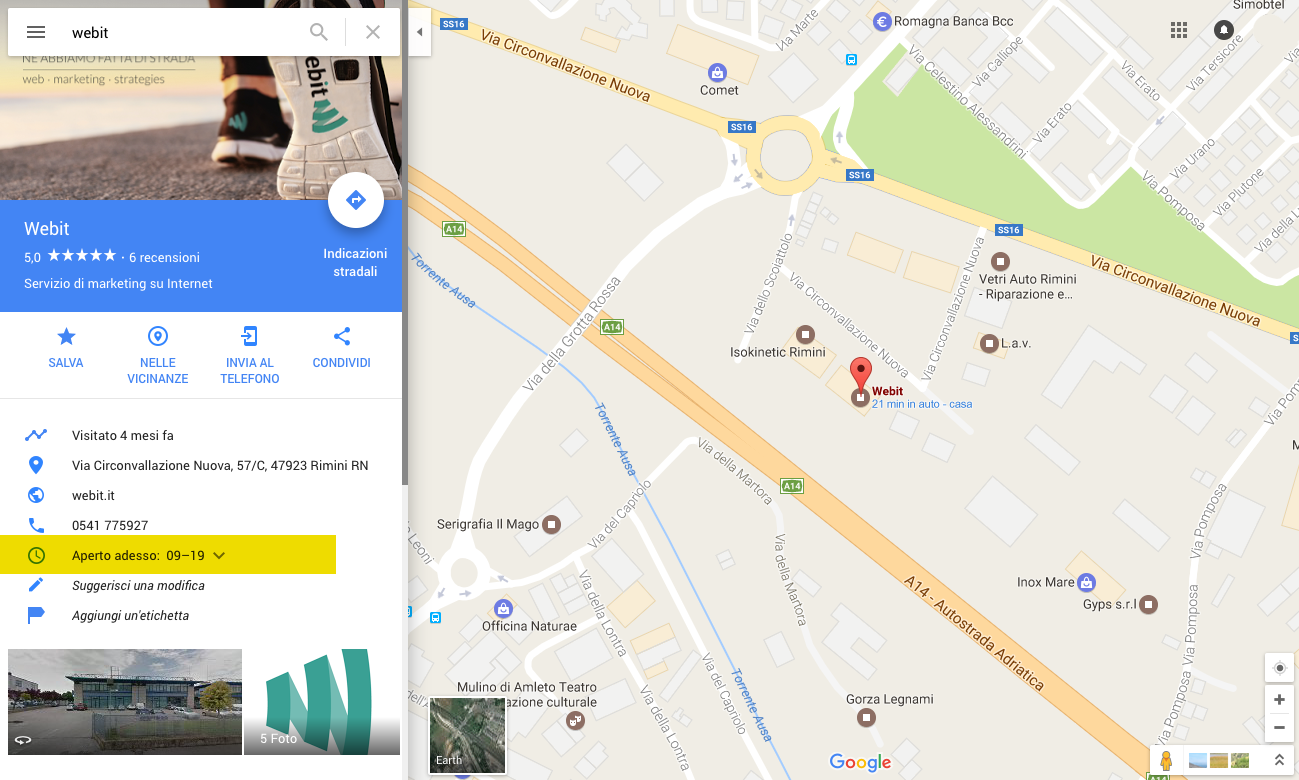 Informazioni di Google Maps
